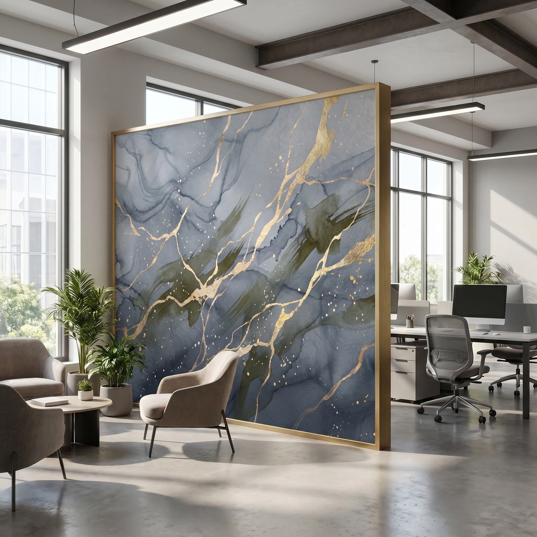 Abstract-Luxury-Marble Gold-Veins-Splash Hardwall-Partition 09