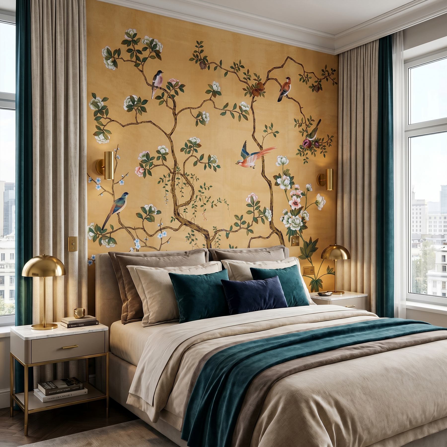 Chinoiserie Floral Avian - 精品酒店客房 - 商业空间