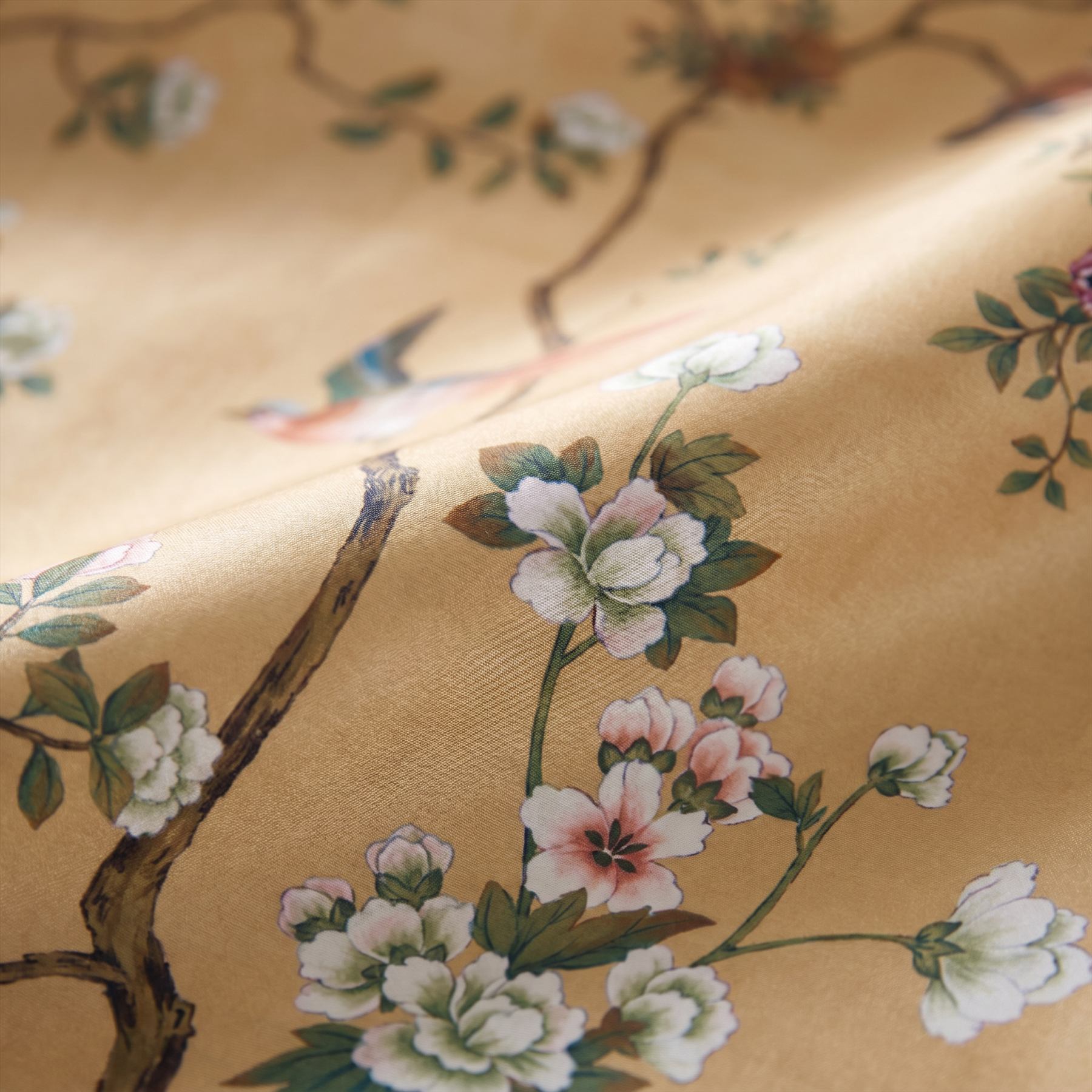 Chinoiserie Floral Avian - Silk Digital Print 1 - Detail Shot