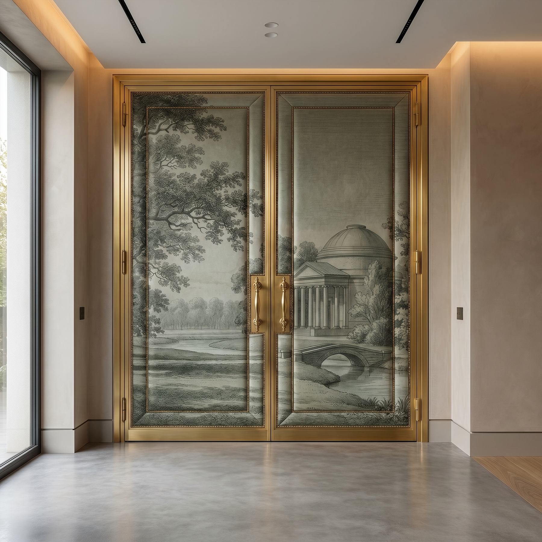 Classical-Engraving-Domed-Pavilion-11-Luxury-Door-Panel