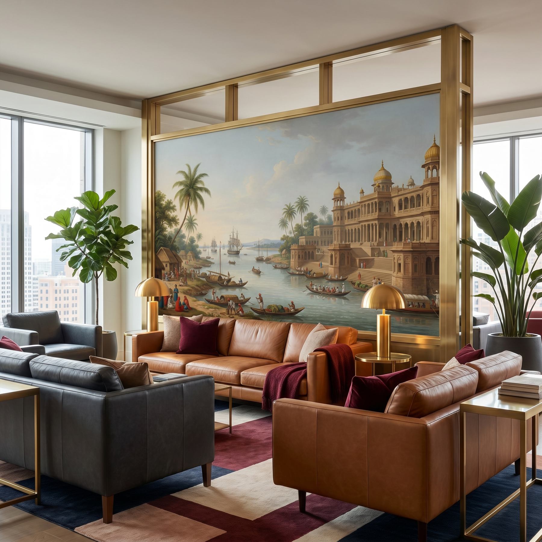 Company-School Indian Heritage Waterfront Palace Panorama - 美国高端会所休息区