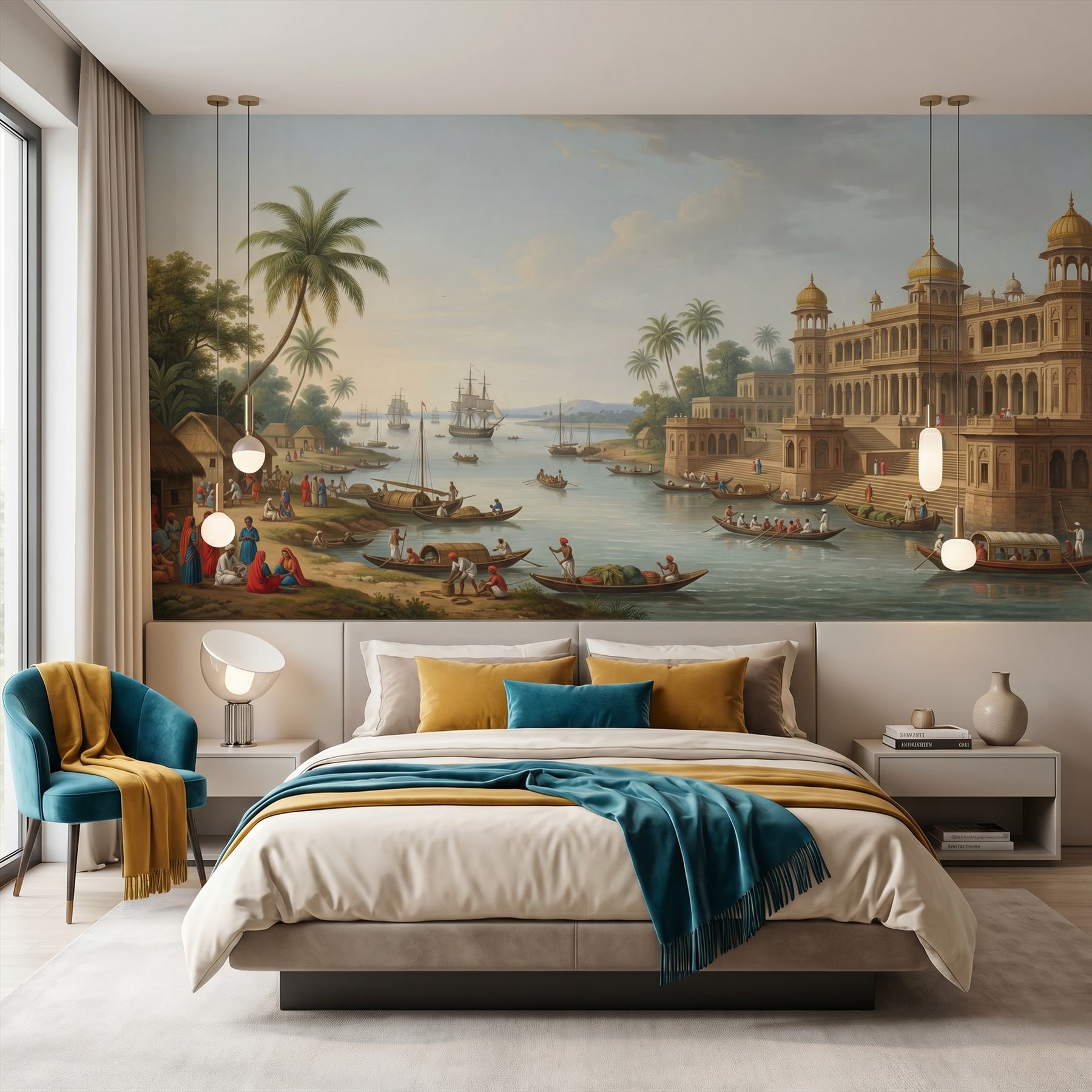 Company-School Indian Heritage Waterfront Palace Panorama - 美国精品酒店套房卧室