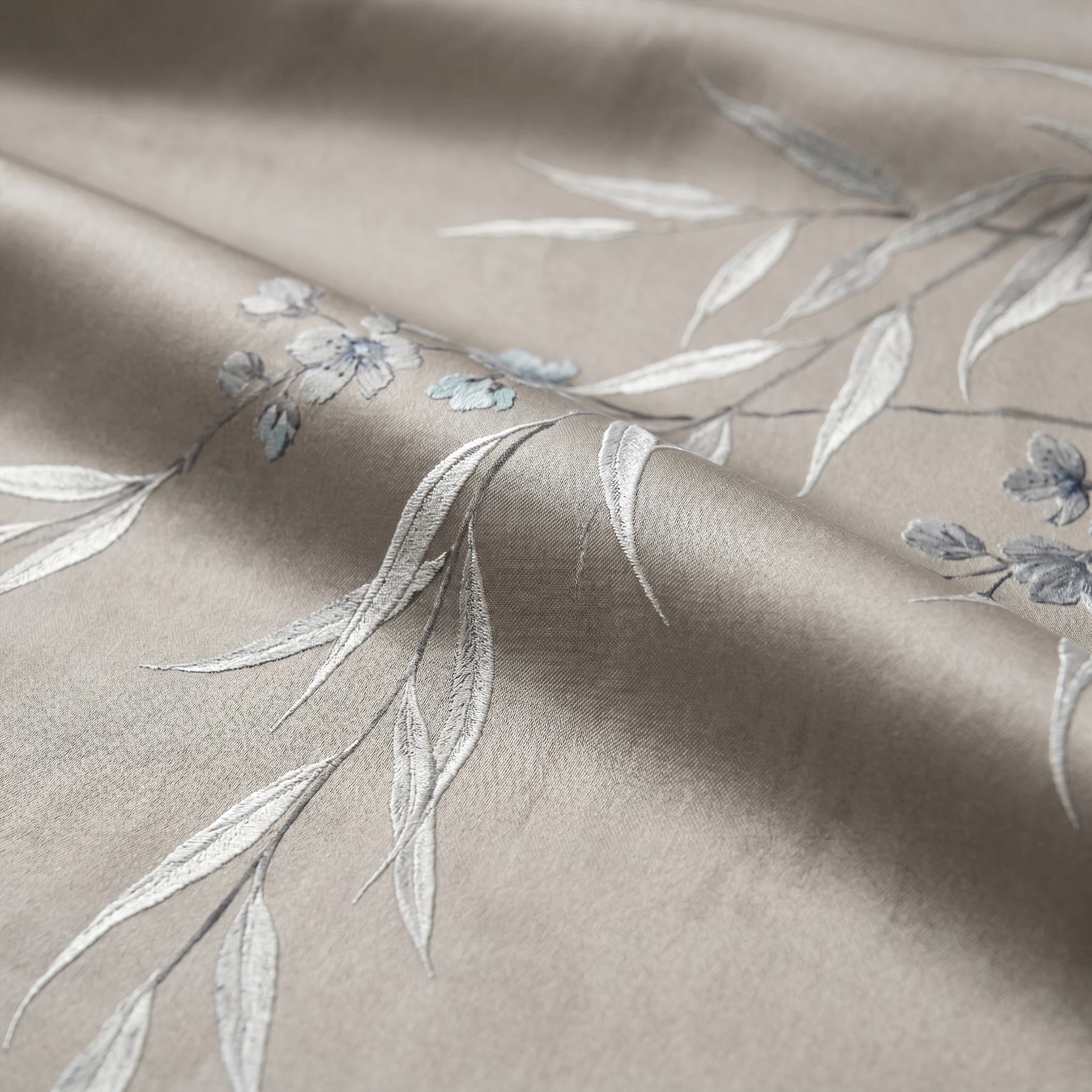 Ethereal Botanical Modern Commercial Space Soft Gray Blue Elegance - Silk Printing Detail - 01