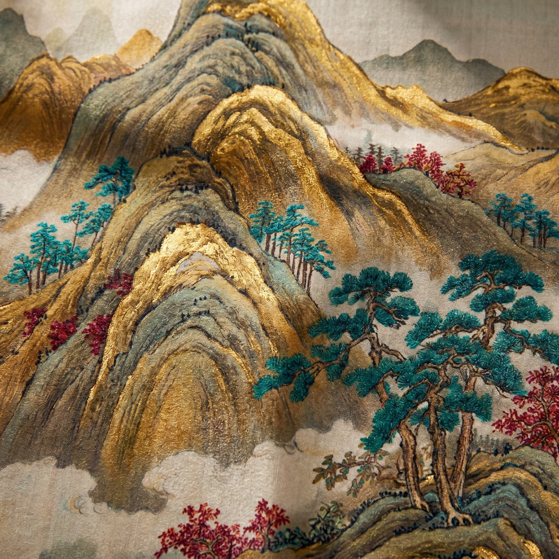 Golden-Peaks-Landscape-for-Luxury-Commercial-Space-Teal-Crimson-Accents-03-Chenille-Print