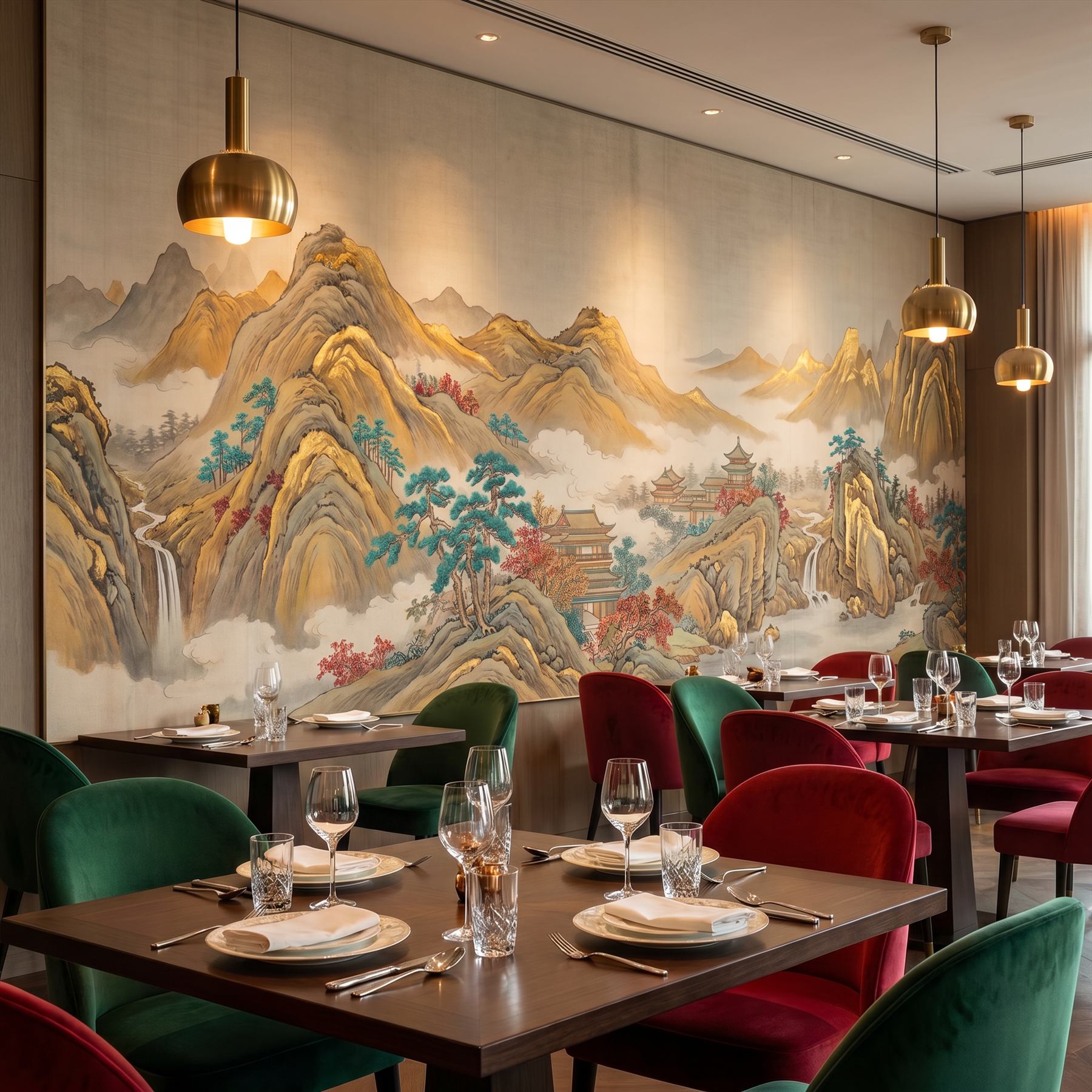 Golden-Peaks-Landscape-for-Luxury-Commercial-Space-Teal-Crimson-Accents-02-High-End-Restaurant