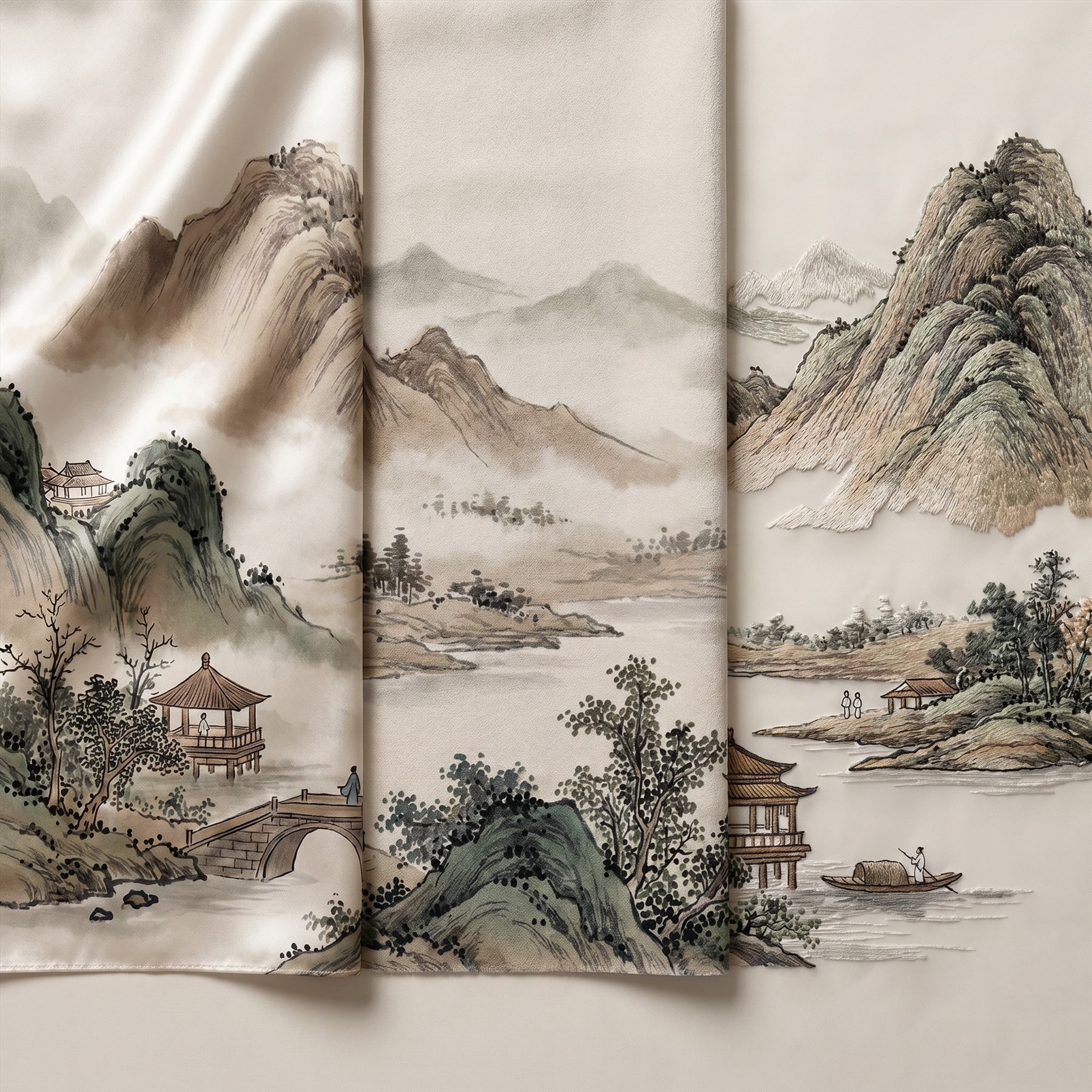 Ink-Wash Landscape Material Detail - Material Comparison