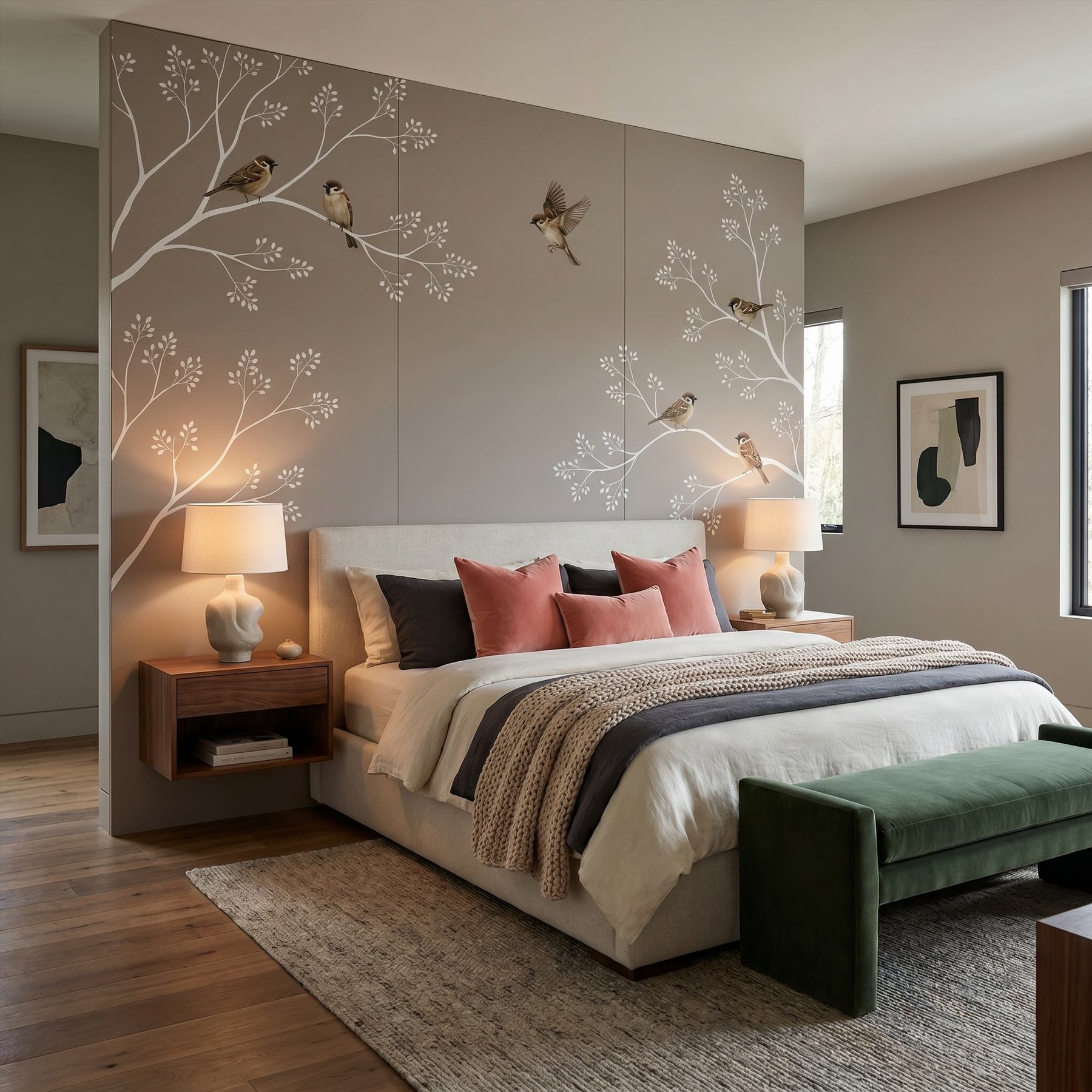 Modern-Botanical-Birds Commercial-Space Luxury-Bedroom-01