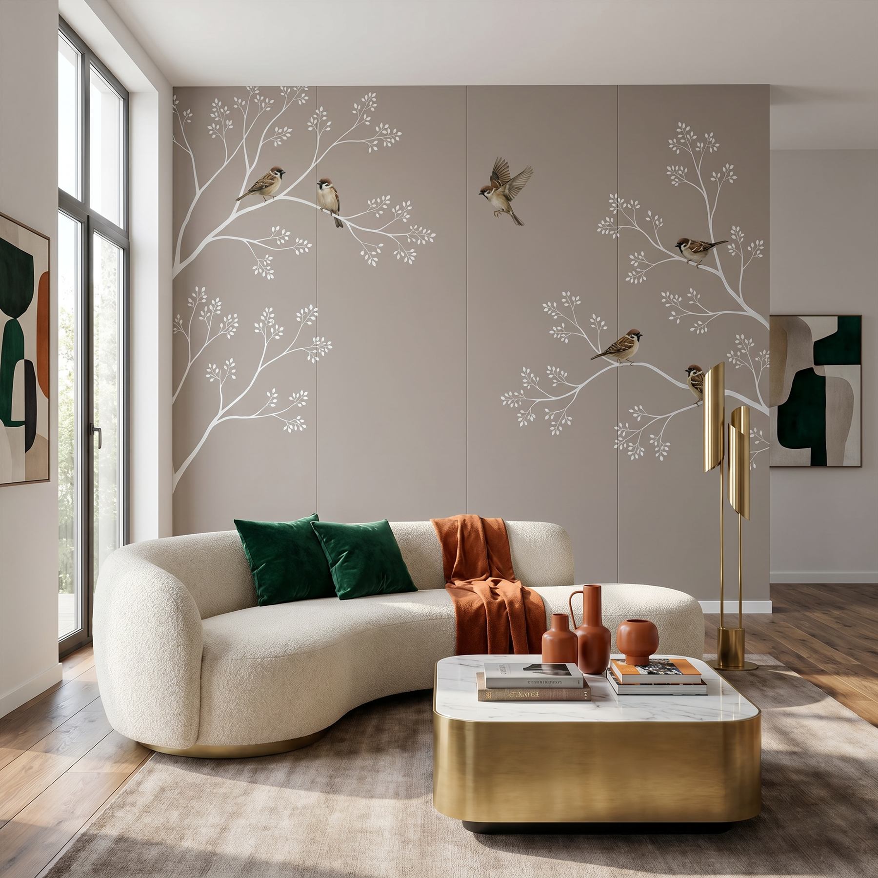 Modern-Botanical-Birds Commercial-Space Luxury-Living-Room-01