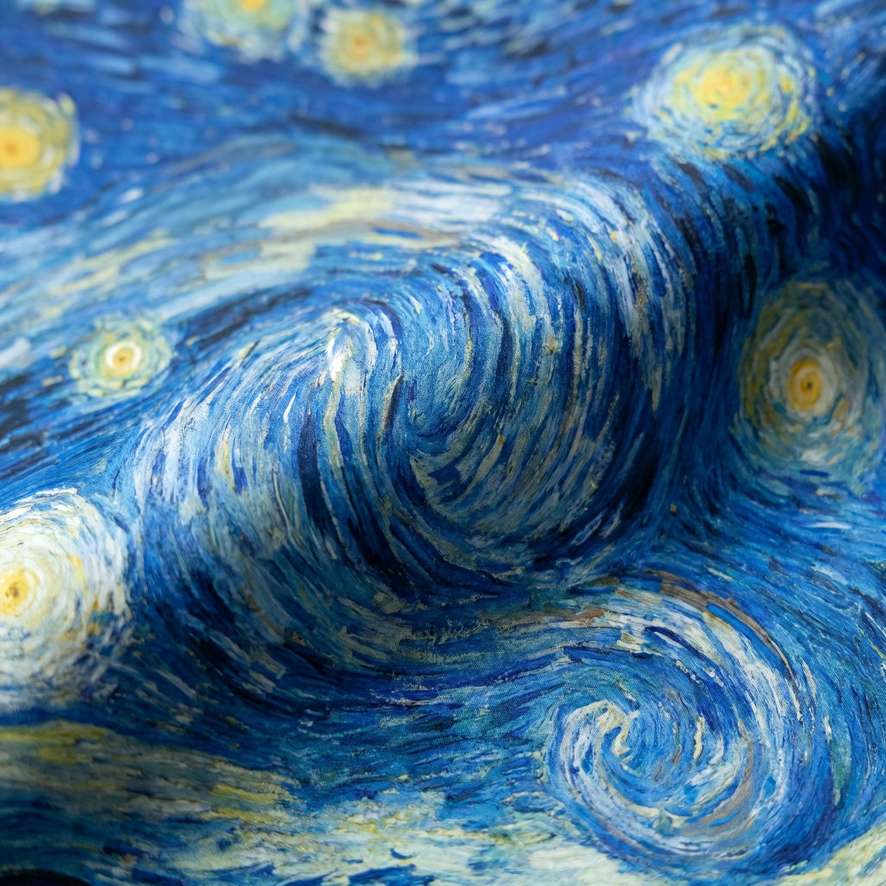 Post-Impressionist Starry Night Riverside Detail Ultra Fine Gongbi Double Palace Silk 01